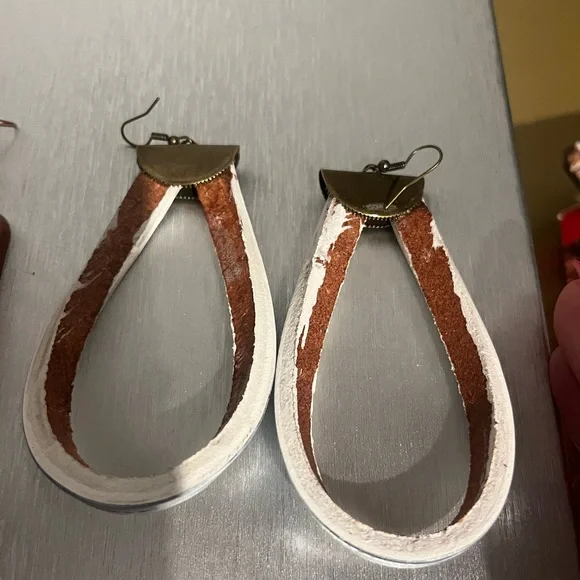 New: Handcrafted genuine leather earring bundle